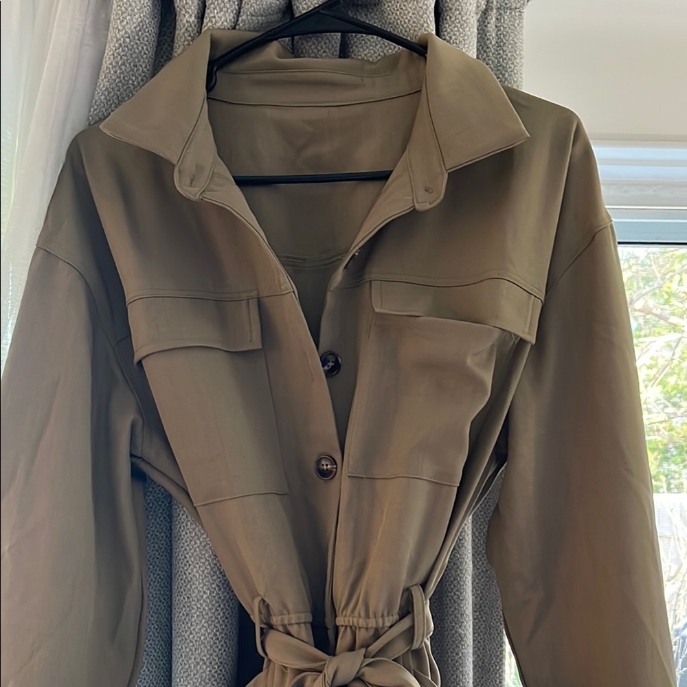 CUPSHE PANTSUIT Women's TAN BUTTON DOWN BRAND NEW SIZE XL
